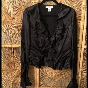 Bloomingdale’s Black Silk Jacket Size 10